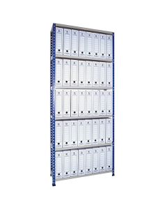 Estante de Aço Metal Point 2 com arquivos de papelão branco