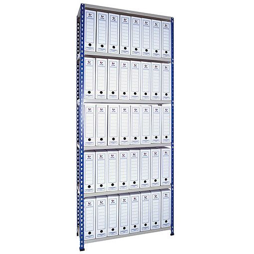 Estante de Aço Metal Point 2 com arquivos de papelão branco